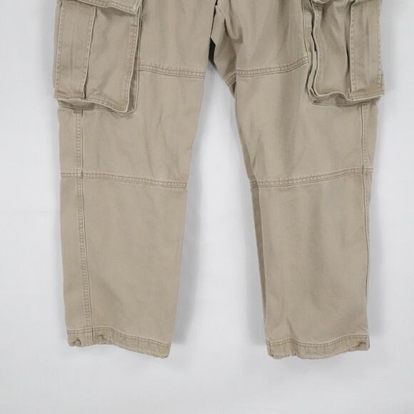 Old Navy Cargo Pants Men 32x26 Khaki Teakwood Cargo Utility Pockets Classic Y2K - Picture 6 of 15